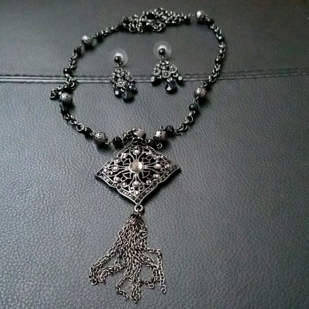 Necklace and matching earrings.